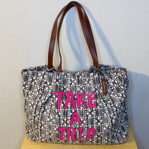 Lucky Brand Stylish Black and Pink Tote Bag